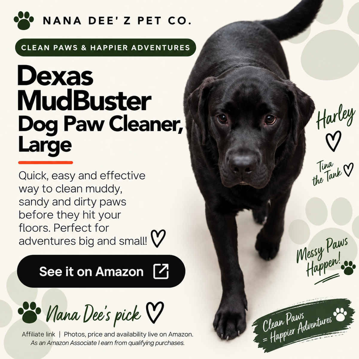 Dexas MudBuster Dog Paw Cleaner, Large
